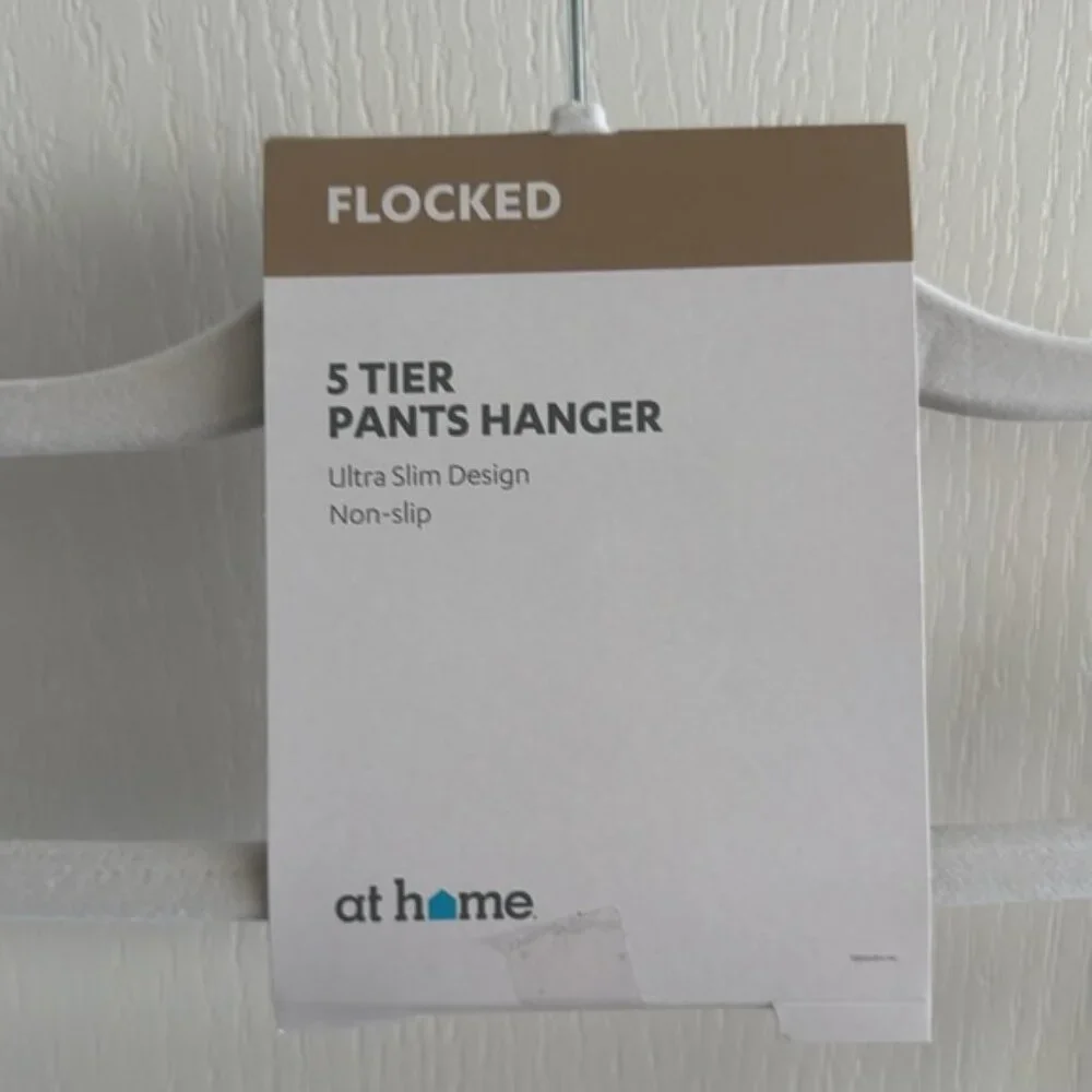 Flocked White No-Slip Flocked Pant Hanger